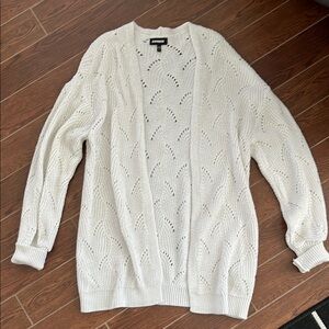 Express White Knit Cardigan Sweater